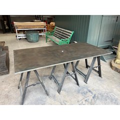 Aged Zinc Finish Table Top 