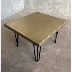Antique Brass Coffee Table With Hairpin Legs