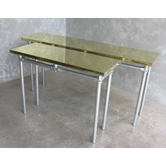 Natural Brass Finish Metal Tables 