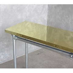 Natural Brass Finish Table Top On Metal Base 