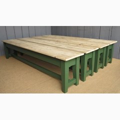Reclaimed Pine Floorboard Top Benches