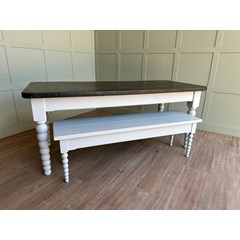 Zinc Top Table & Bench Set 