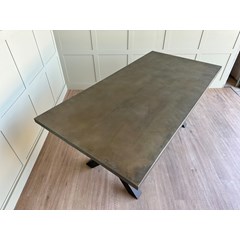 Zinc Top Table In An Antique Finish