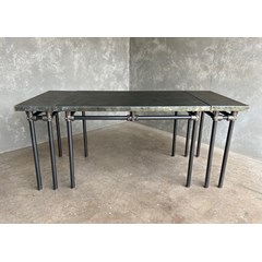 Zinc Top Table With Extension Tables 