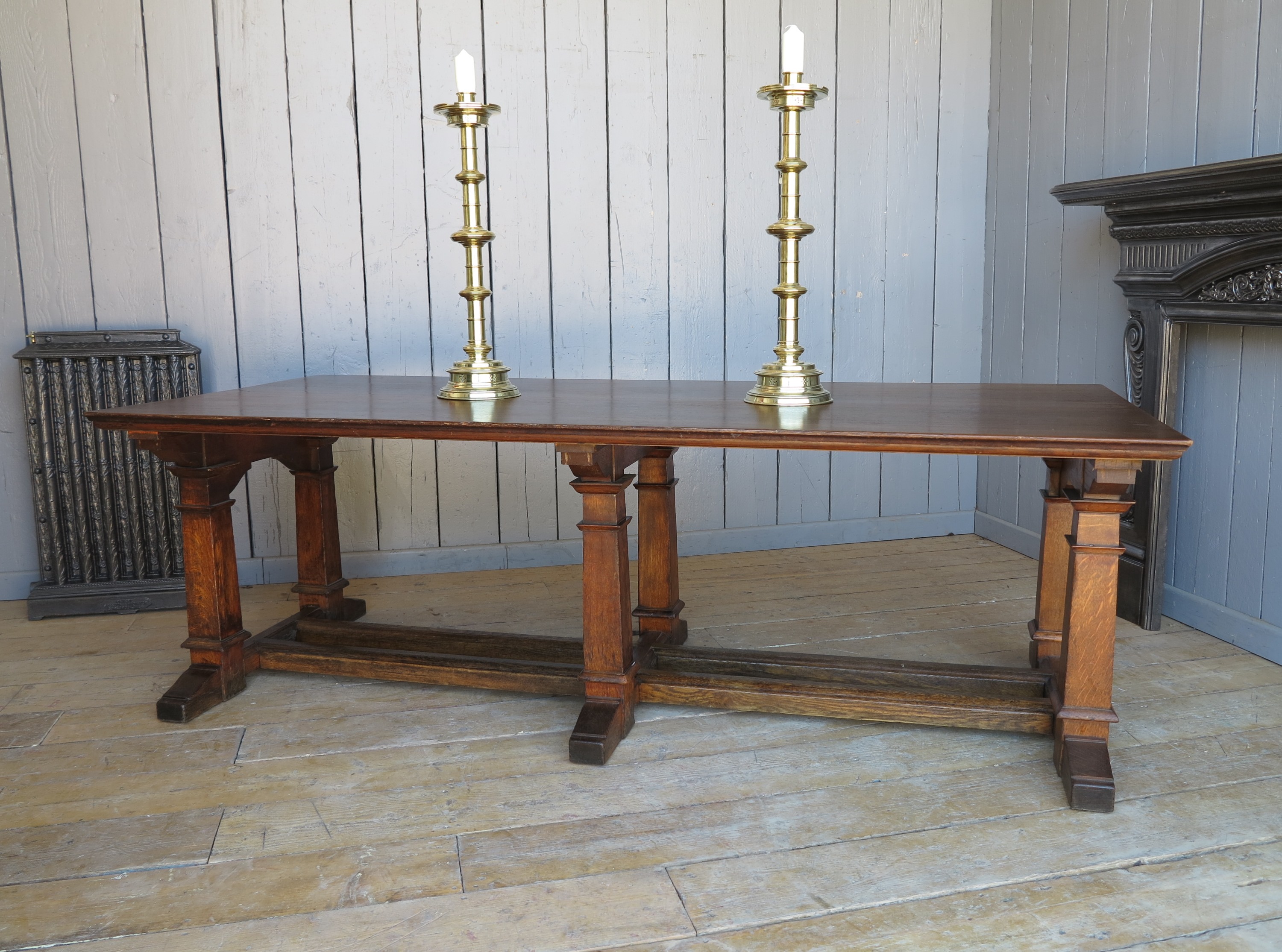 table oak solid refectory arts and craft 8ft table kitchen table 