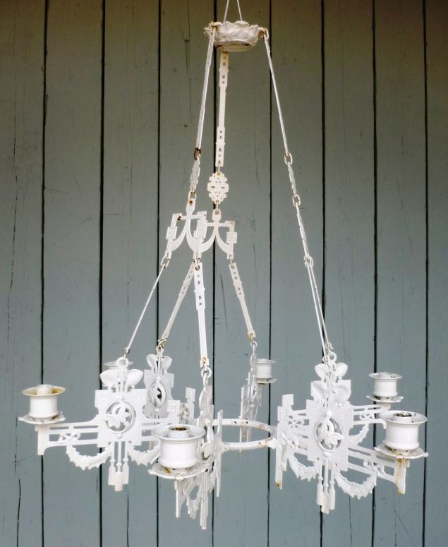 interior lighting lights chandelier cast iron lantern hanging reclaimed ornate gothic style