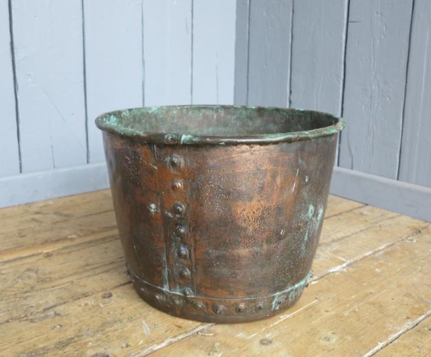 solid copper planter original reproduction pot garden antique feature plant