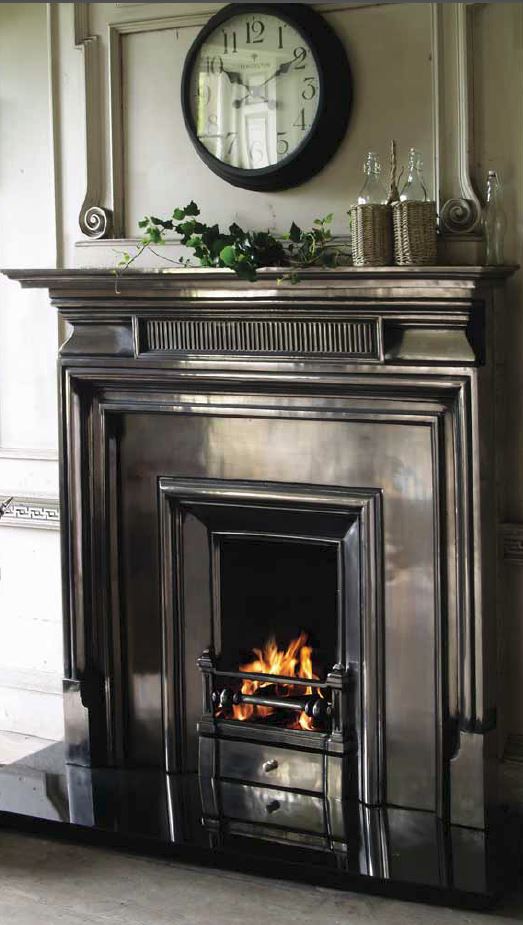 Fireplace Fire Insert Surround Cast Iron Pine Oak Full Polish Black Tiled Hearth Ornate Plain Victorian Royal Belgrave Carron