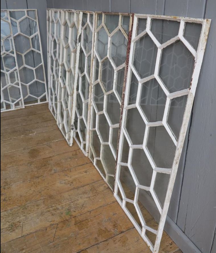 Cast Iron, Window, Glass, Mirror, Frame, Lattice, Pattern, Ornate, Rare, Antique, Reclaimed, Old, White, Good, Condition, Outdoor