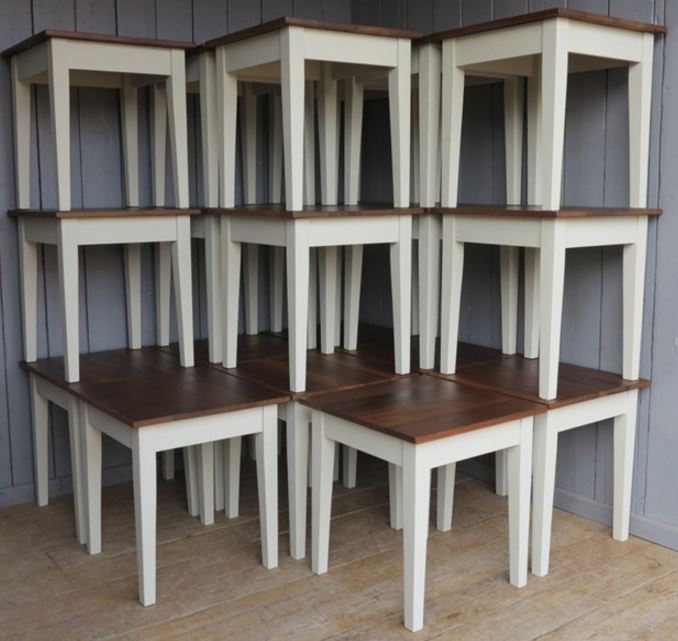 Pub tables and Restaurant tables made from reclaimed pine and painted in Farrow and Ball Paints