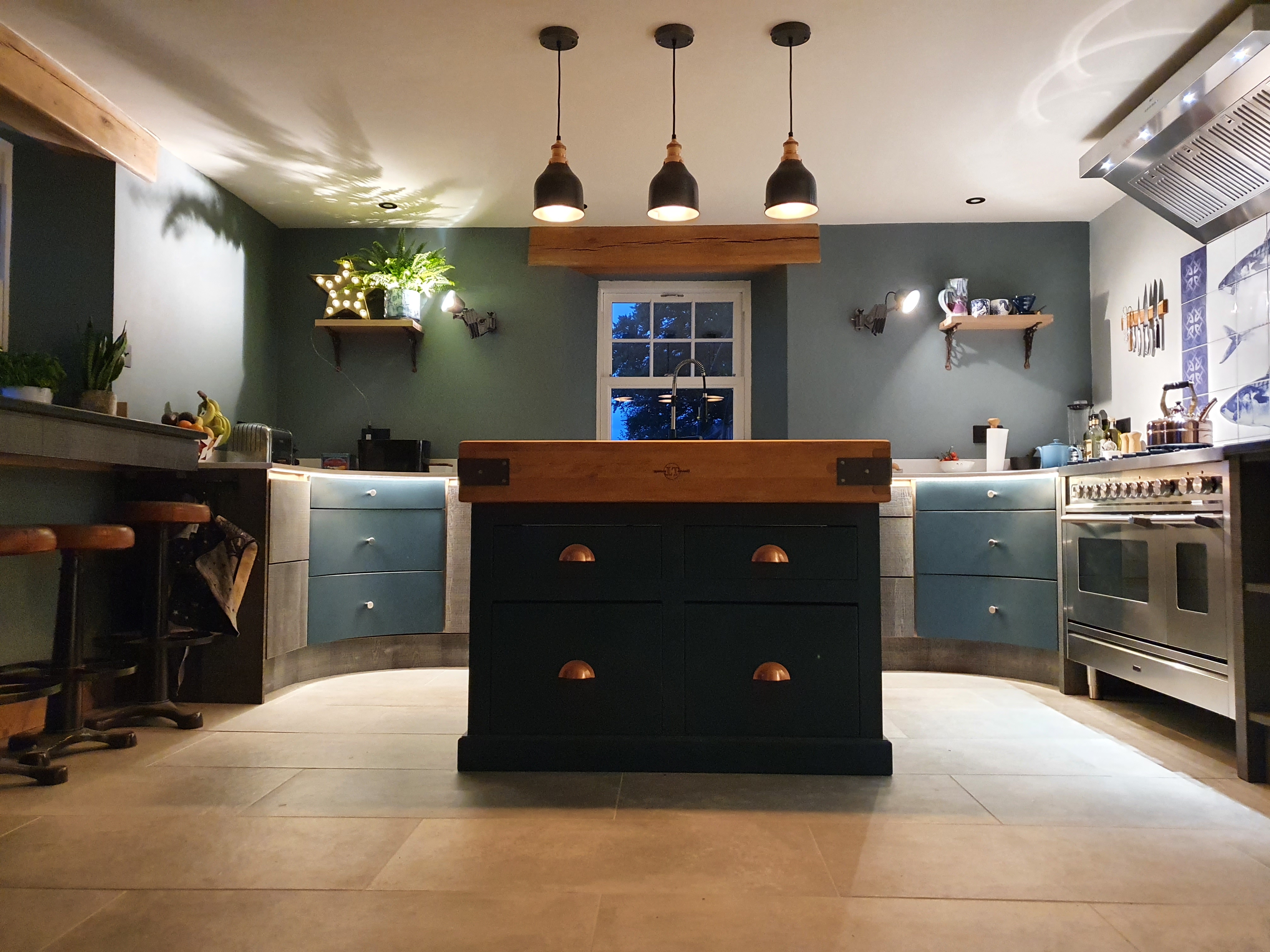 Butchers Block In Customers Kitchen