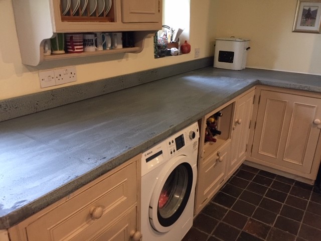 Zinc Kitchen Worktops In a Distressed Finish