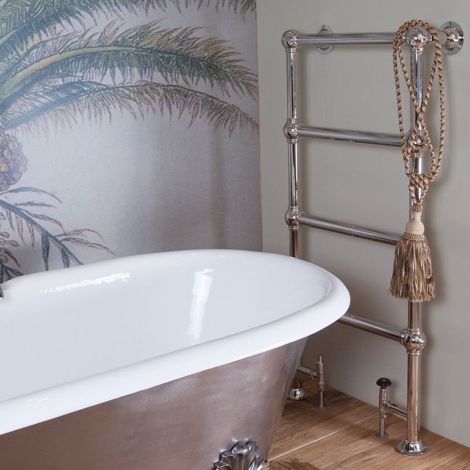 The Carron Colossus Towel Rail Radiator In A Nickel Finish