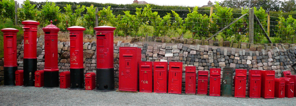 Buy Antique Royal Mail Pillar Boxes Fully Refurbished at UKAA with the original Chubb lock and keys are available to View and Buy in our Yard