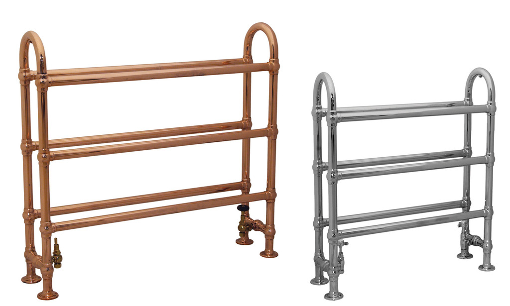 Copper And Chrome Vintage Heated Towel Rail