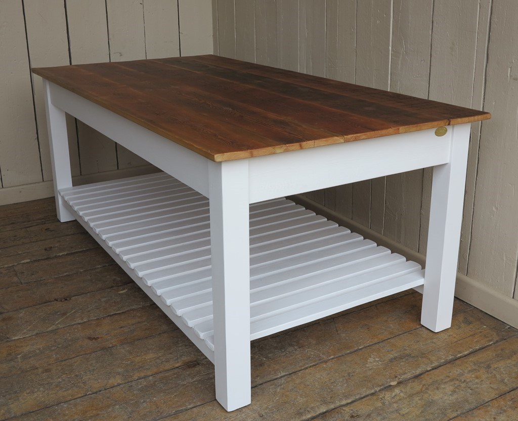 At UKAA we bespoke make original farmhouse style floorboard top tables made to our customer's specifications