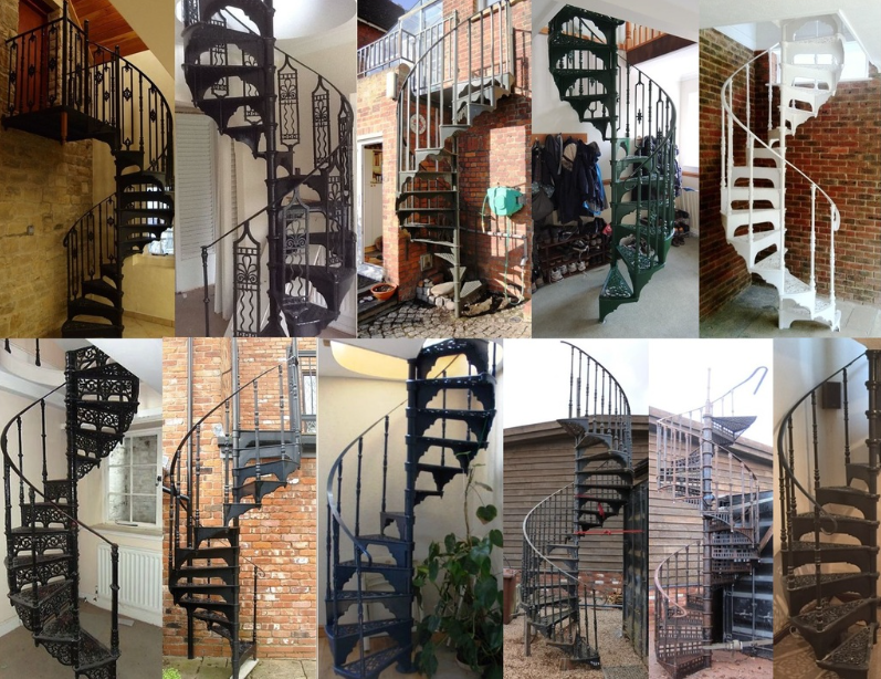 At UKAA we have in stock many reclaimed Vintage cast iron spiral staircases complete and ready to fit. All are available for worldwide delivery