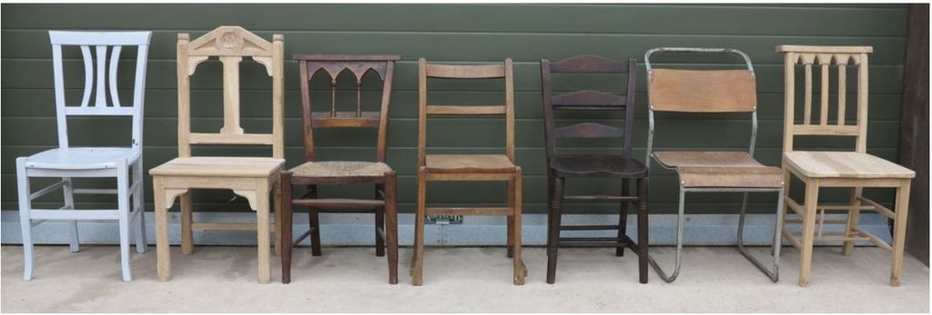 UKAA hold in stock a large selection of Church and Chapel chairs all lovingly restored. The chairs can be painted in a colour of choice or left in their original waxed finish