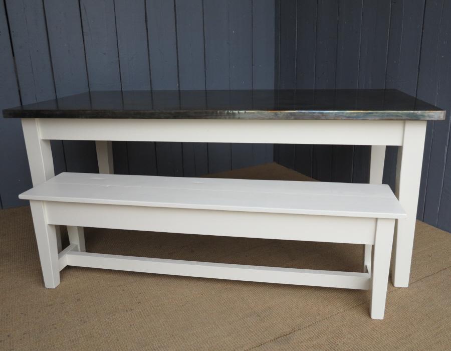 Bespoke
            bench to match zinc bespoke table