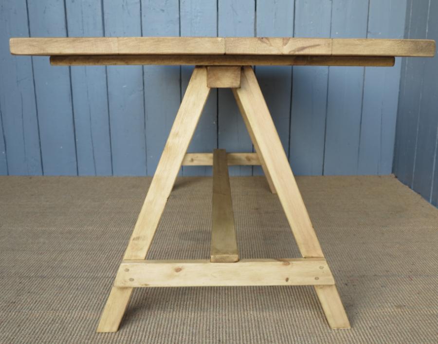 Pine Plank Top with Trestle Base