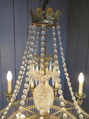 Image 3 - Large Brass Vintage 5 Tier Chandelier with 16 Bulb Holders