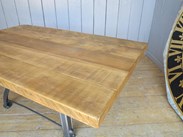 Image 5 - Reclaimed Pine Table with Antique Cast Iron Painted Base