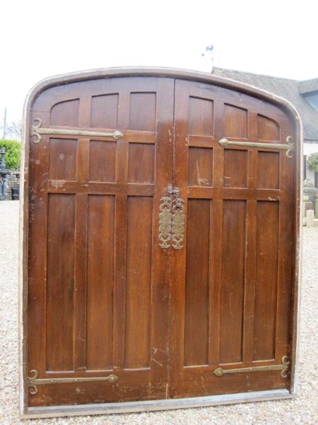 Reclaimed Antique Oak Double Door with Frame