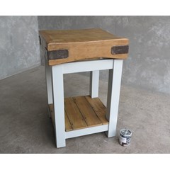 Antique Butchers Block Top on Bespoke Made Base 