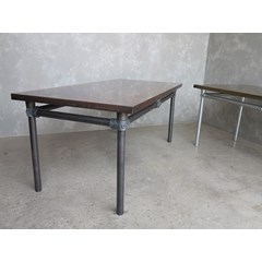 Antique Copper Table With Metal Tube Legs
