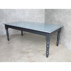 Antique Distressed Zinc Dining Table 