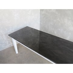 Antique Zinc Finish Metal Top Table 