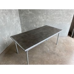 Antique Zinc Top Table With Metal Legs 