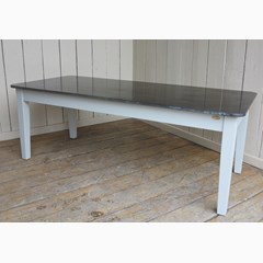 Antiqued Finish Zinc Top Dining Table 