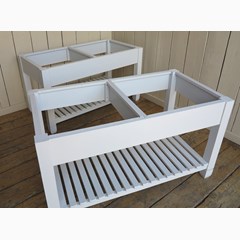 Bespoke Made Butchers Block Bases With Slated Shelves 