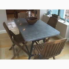Bespoke Zinc Table With Cast Iron Base