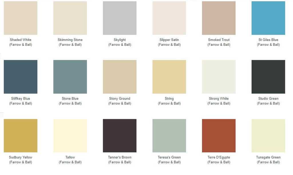 Farrow and Ball radiator paint swatches