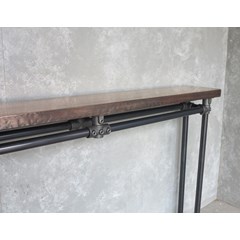 Copper Console Table With Metal Legs 