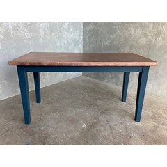 Copper Table Painted F&B Hague Blue 