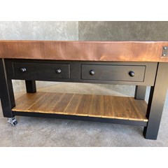 Copper Top Kitchen Island With Drawers 