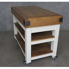 Custom Made Butchers Block Made Using Reclaimed Pine 
