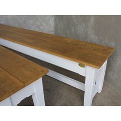 Custom Made Wooden Benches With Painted Base 