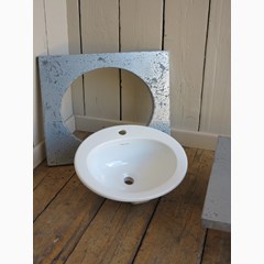 Distressed Antique Zinc Bathroom Counter Top 