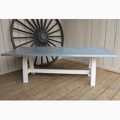 Distressed Solid Zinc Table 