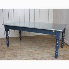 Farmhouse Style Wooden Table Base WIth Metal Top