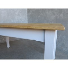 Floorboard Top  Kitchen Table With Chamfered Base 
