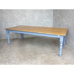 Floorboard Top Dining Table With Turned Legs 