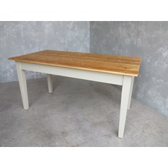 Floorboard Top Table With Tapered Legs 