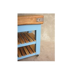 Handmade Butchers Block Base With Slatted Shelf 