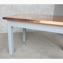 Handmade Copper Top Table With Square Legs 