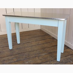 Handmade Kitchen Table With a Natural Zinc Top